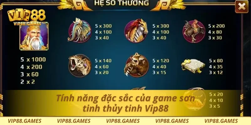 Tính năng đặc sắc của game sơn tinh thủy tinh Vip88